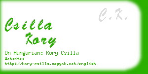 csilla kory business card